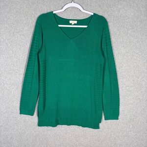 Cupio Tunic Sweater Medium Kelly Green Thin Minimalist‎ Basic Academia Career